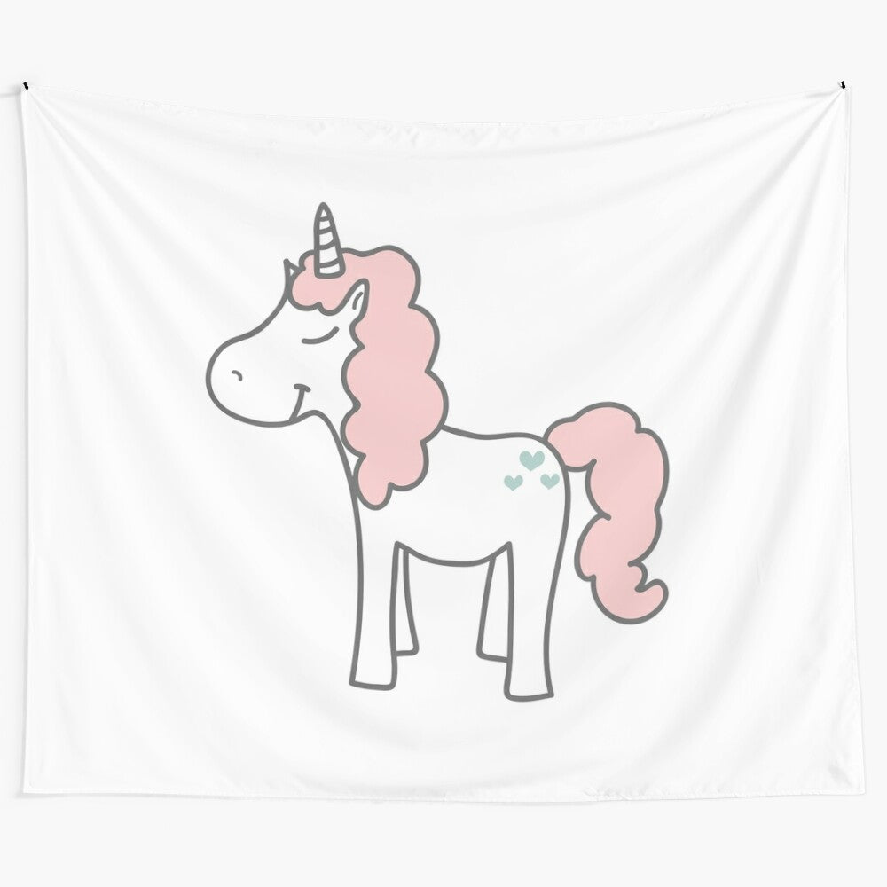 Vibrant unicorn tapestry wall hanging with a whimsical, magical design