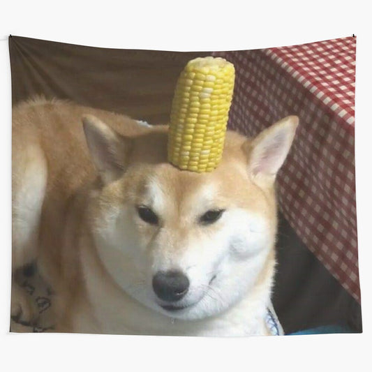 Shiba Inu dog in a corn dog costume