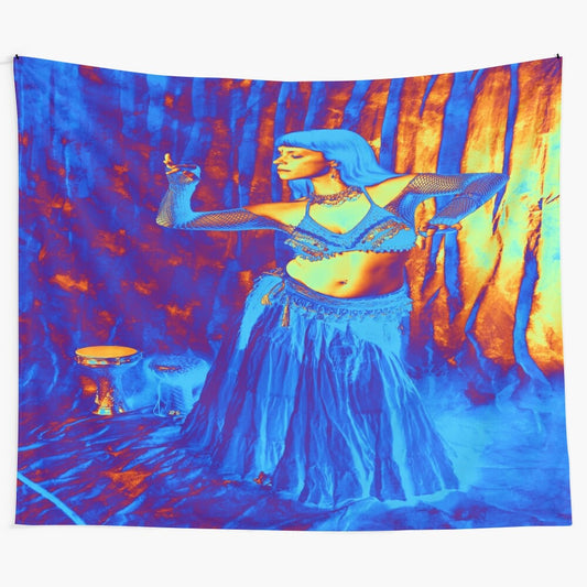 Colorful and surreal exotic dancer tapestry artwork