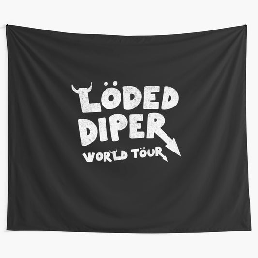 Loded Diper-themed tapestry featuring Greg Heffley and Rowley characters from Diary of a Wimpy Kid