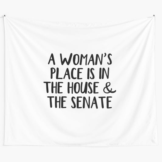 Empowered Women Tapestry with Feminist Slogan