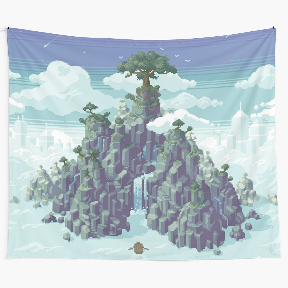 Enchanted pixel art landscape featuring fantasy nature by artist Slynyrd