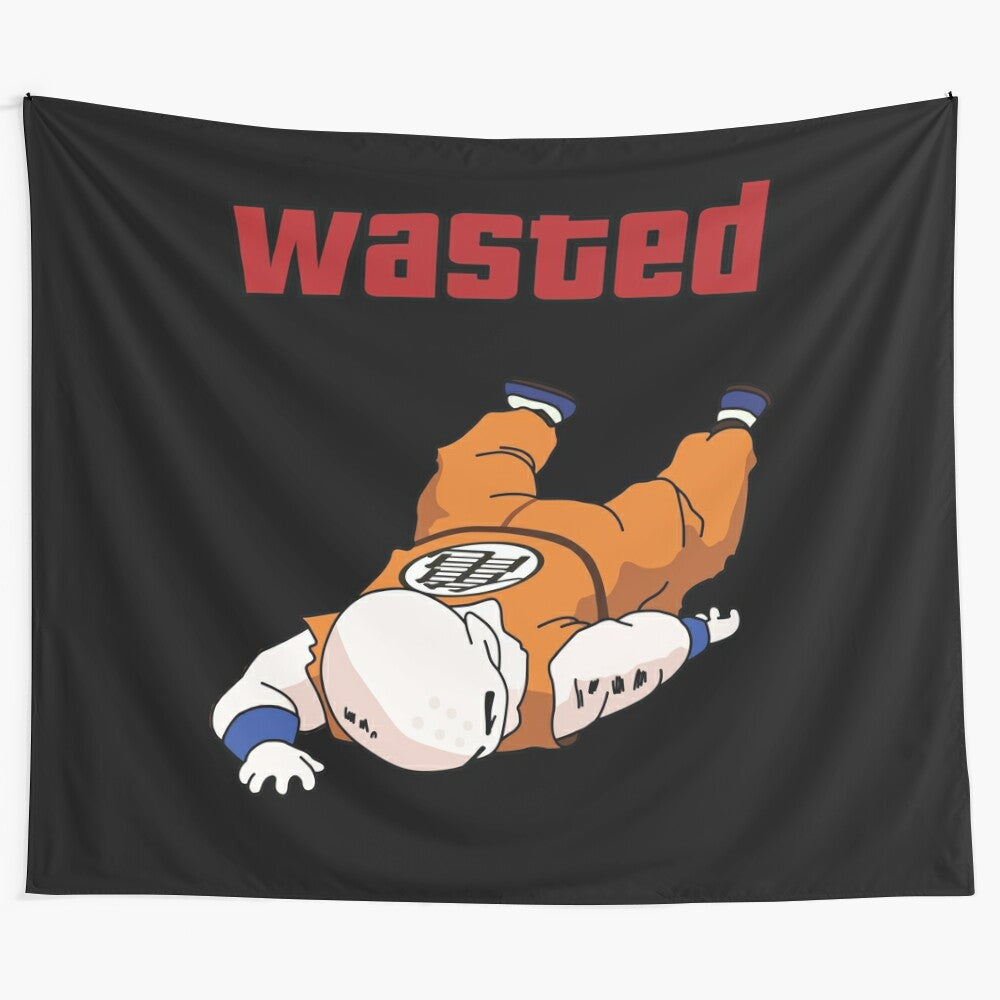 Dragonball Z Krillin Wasted GTA Fan Art Tapestry