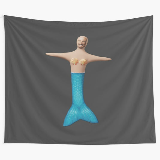 Colorful tapestry featuring Dr. Phil as a mermaid, a popular TikTok meme