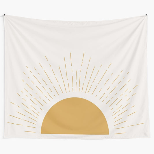 Colorful sunshine and pastel abstract landscape tapestry