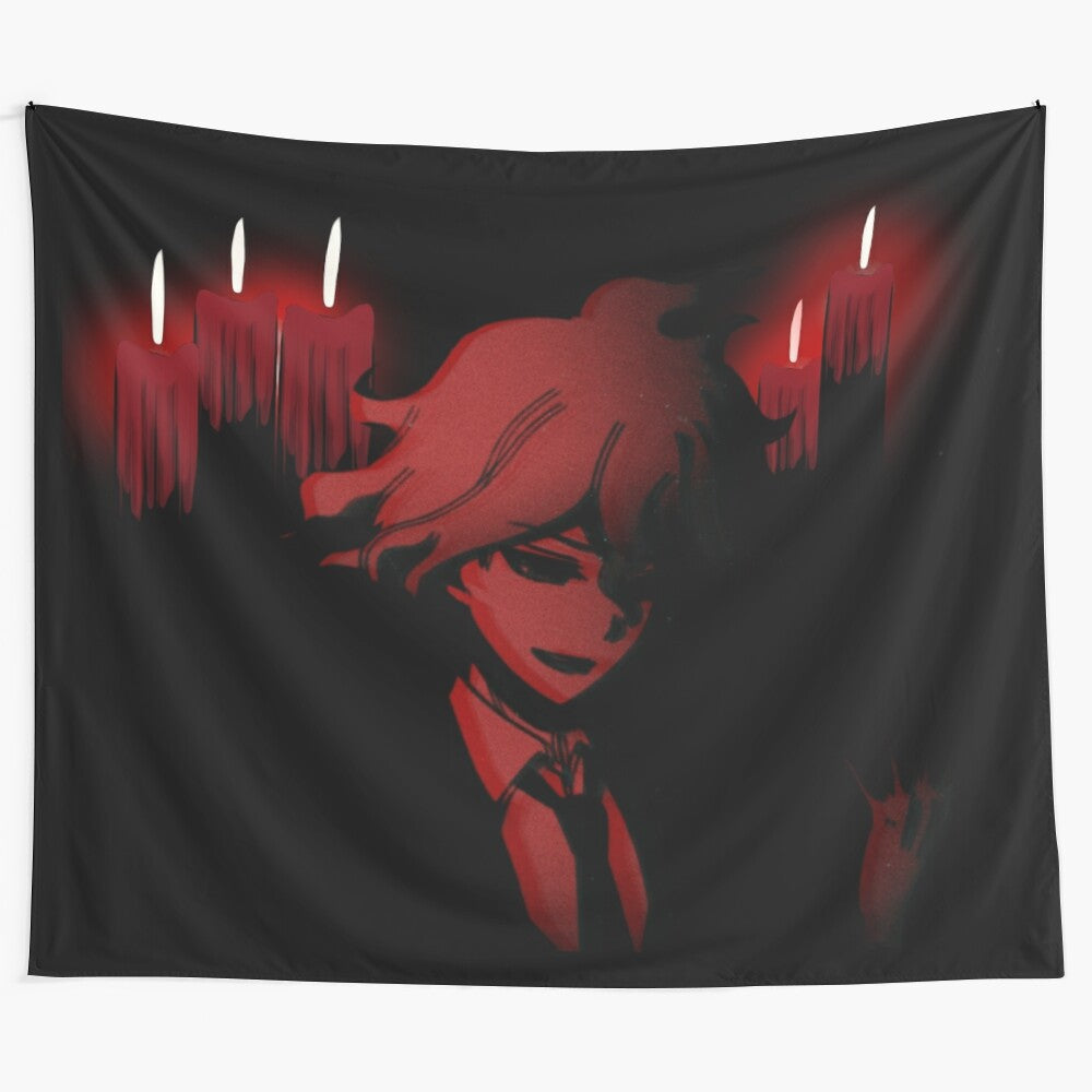 Nagito Komaeda from Danganronpa in a satanic ritual-inspired tapestry design