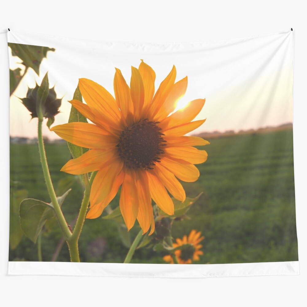 Sunflower tapestry showcasing a field of vibrant sunflowers