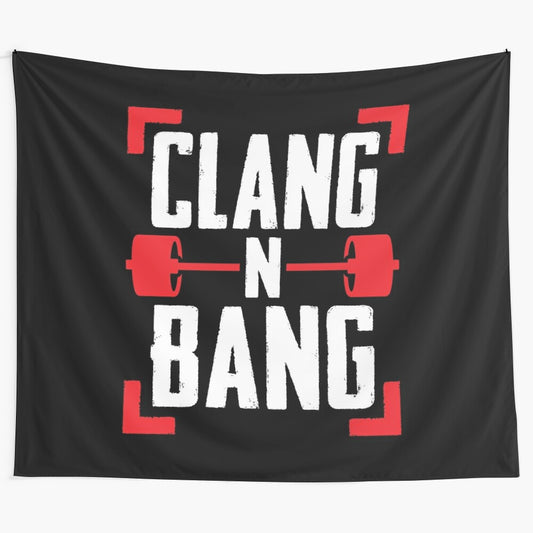 Clang N Bang Tapestry - Barbell and Weight Lifting Motivation