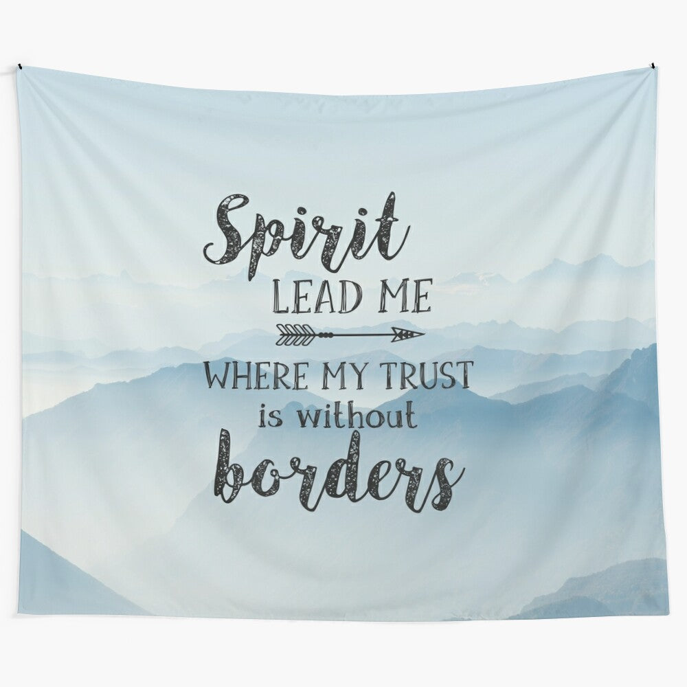 Inspirational Christian Tapestry featuring Bible verse lyrics and uplifting quotes