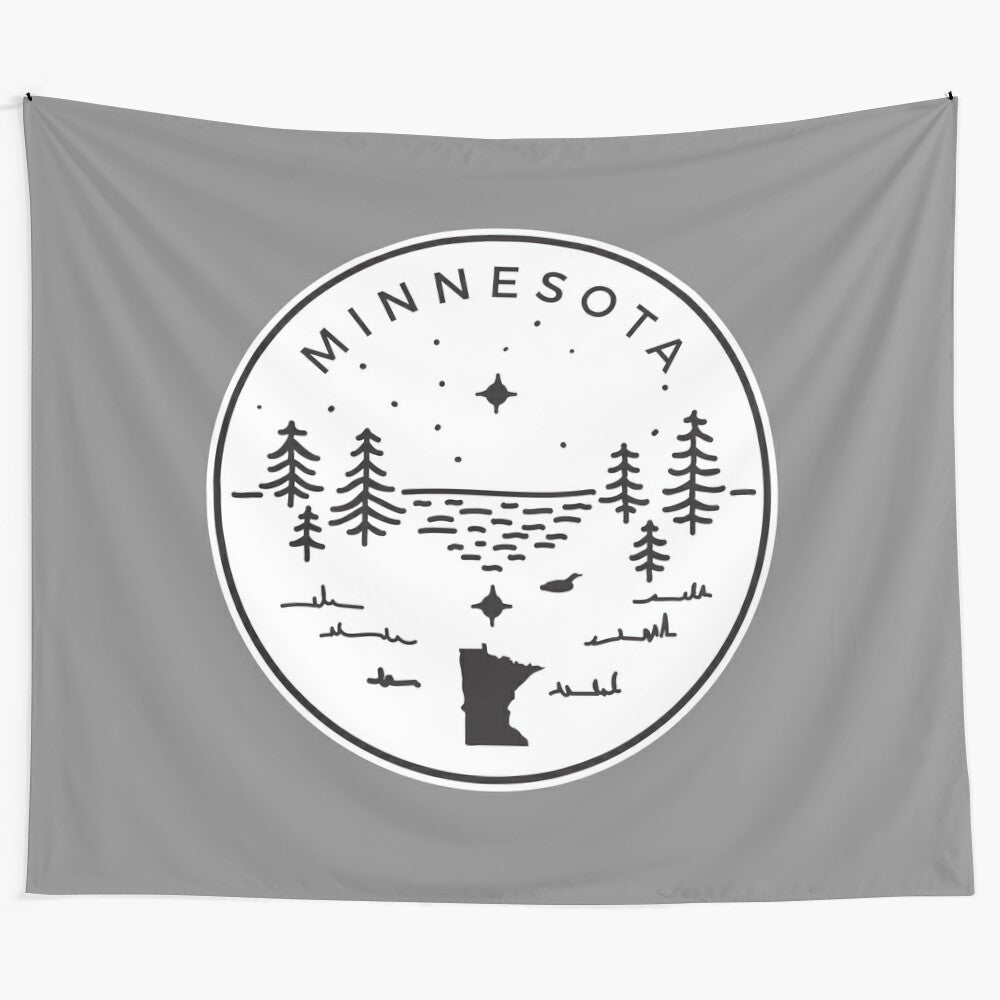 Minnesota-inspired black and white tapestry featuring the North Star design