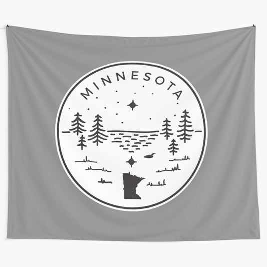 Minnesota-inspired black and white tapestry featuring the North Star design