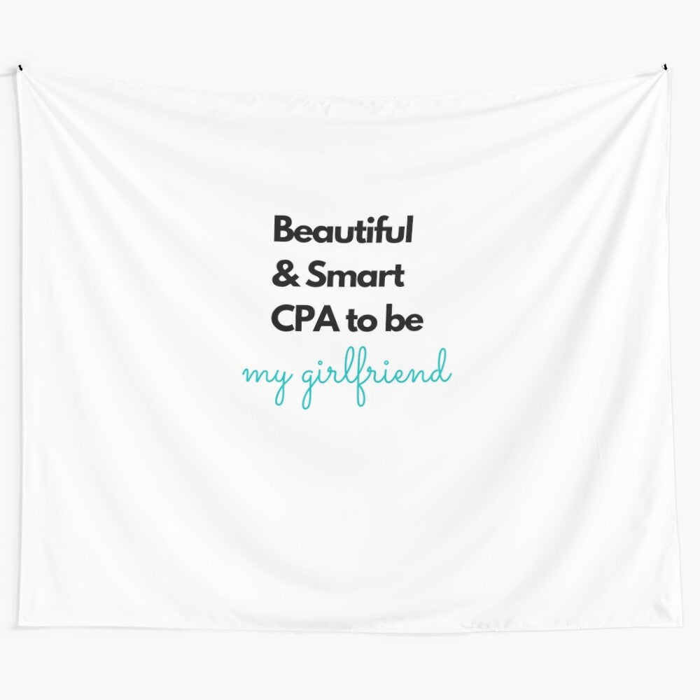 Tapestry featuring a stylish and professional design for aspiring female accountants