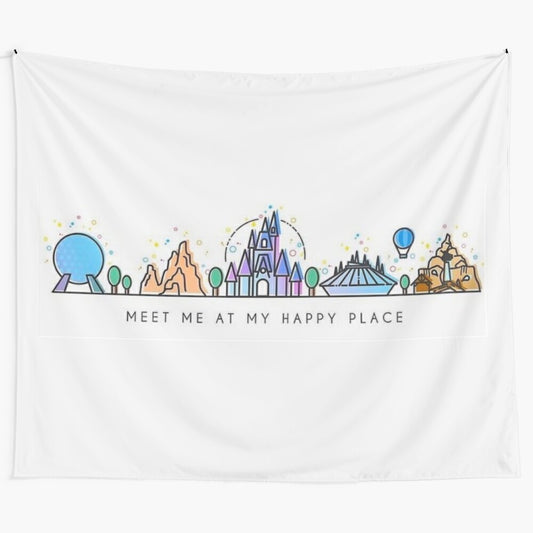 Whimsical fantasy castle tapestry for cozy home decor