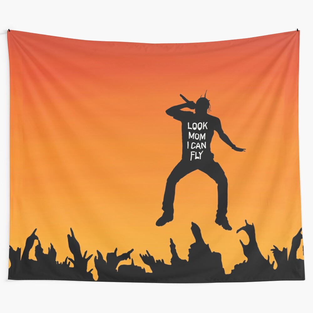 Tapestry featuring a stylish design inspired by Travis Scott's Astroworld album