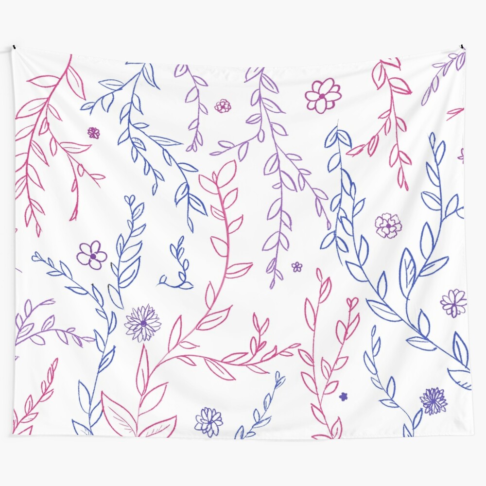 Bi Pride Floral and Botanical Tapestry