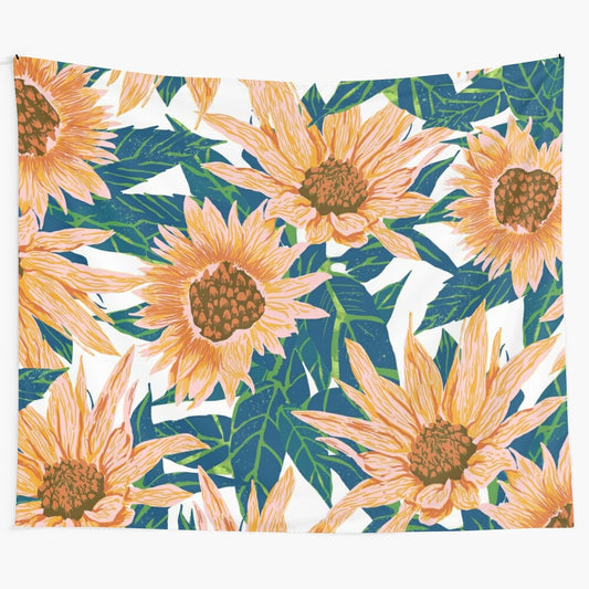 Sunflower floral tapestry wall hanging