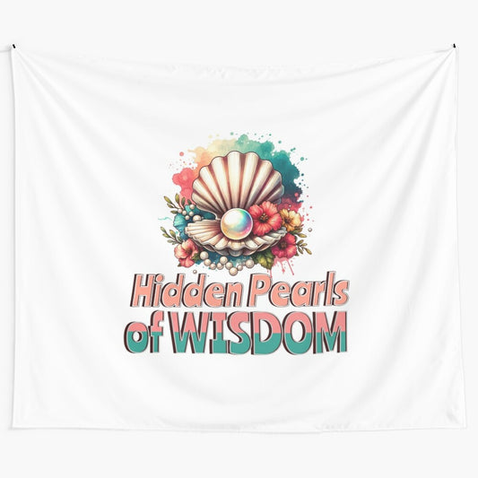 Motivational and inspirational quotes with floral and nature design on a tapestry