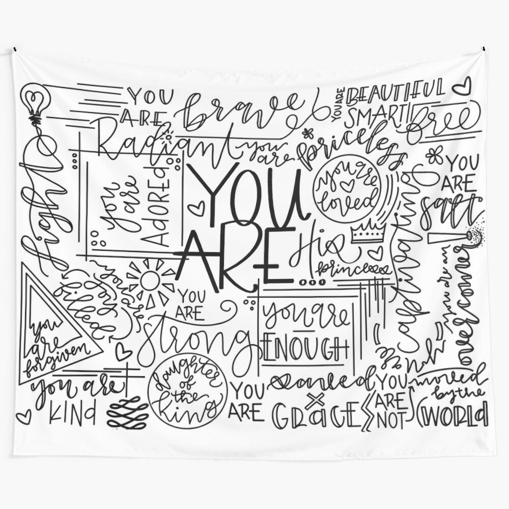 "You Are Enough" Bible Verse Tapestry Wall Art