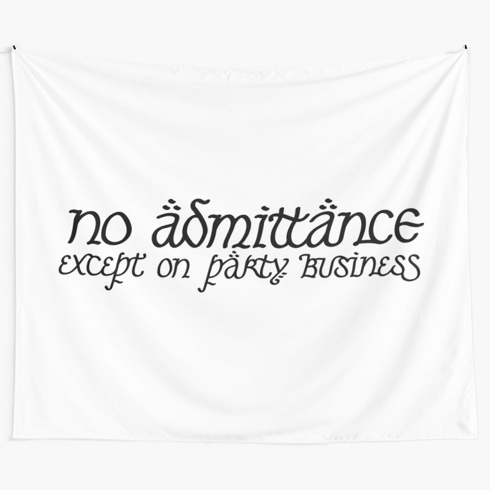 "No Admittance Except on Party Business" Lord of the Rings-themed party decoration tapestry