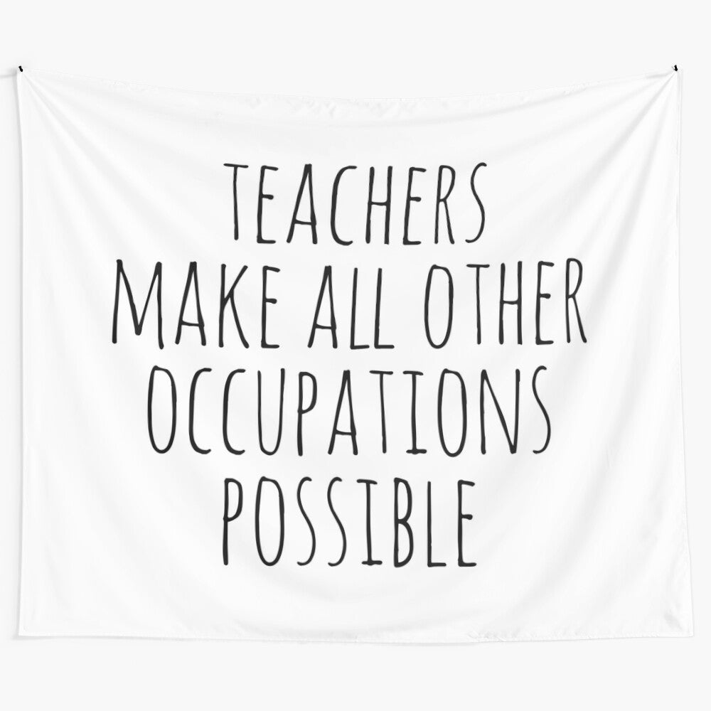 Tapestry celebrating teachers and their role in enabling all other occupations