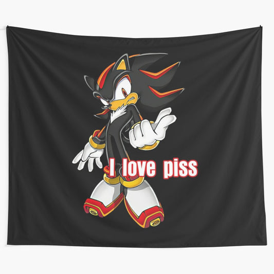 Shadow the Hedgehog themed tapestry with gaming and meme imagery