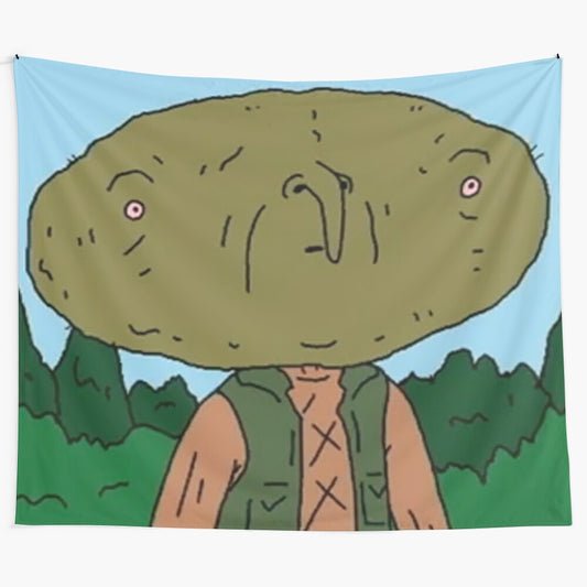 Clarence the Green Guy Tapestry featuring the character from the popular Australian animated series, The Big Lez Show