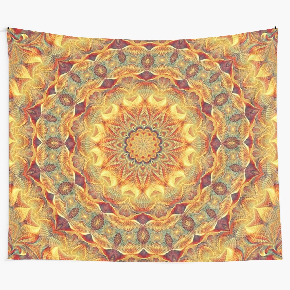 Flower of Life Mandala Tapestry - Colorful Sacred Geometry Wall Art