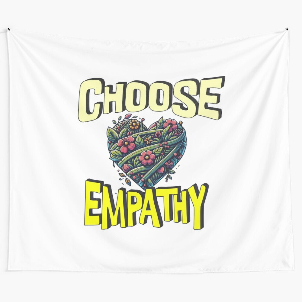 Positive affirmations tapestry with retro floral design