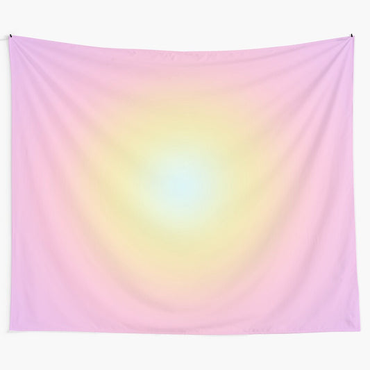 Aura inspired abstract tapestry with vibrant colors and minimal design