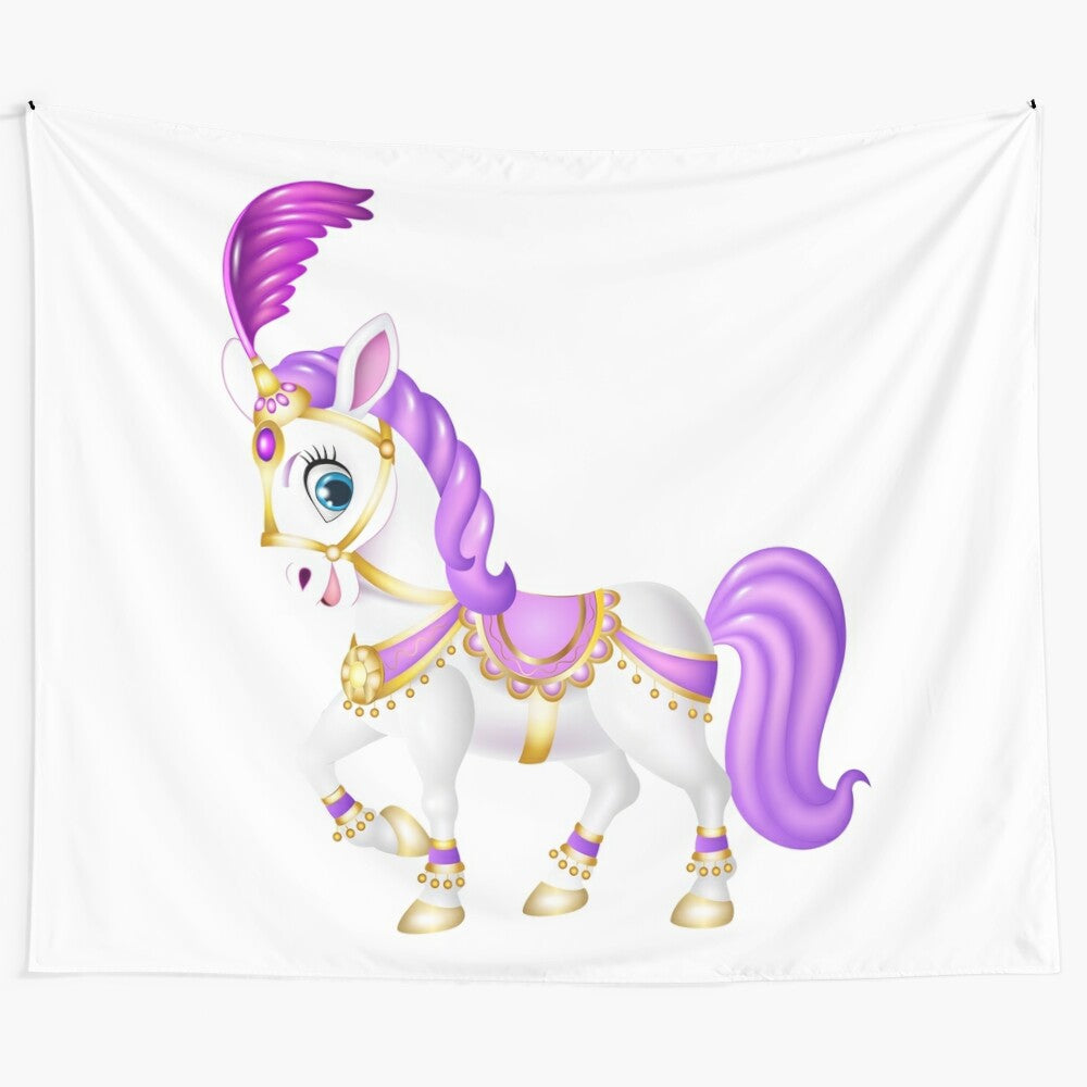 Adorable purple unicorn tapestry wall hanging