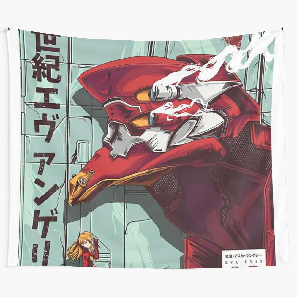 Evangelion Anime Tapestry featuring iconic characters and mecha