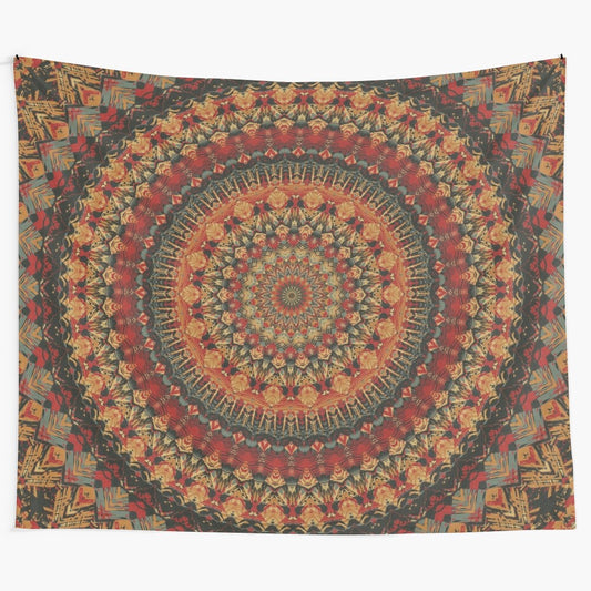 Vibrant Mandala 128 Tapestry featuring sacred geometry, spiritual, and psychedelic art