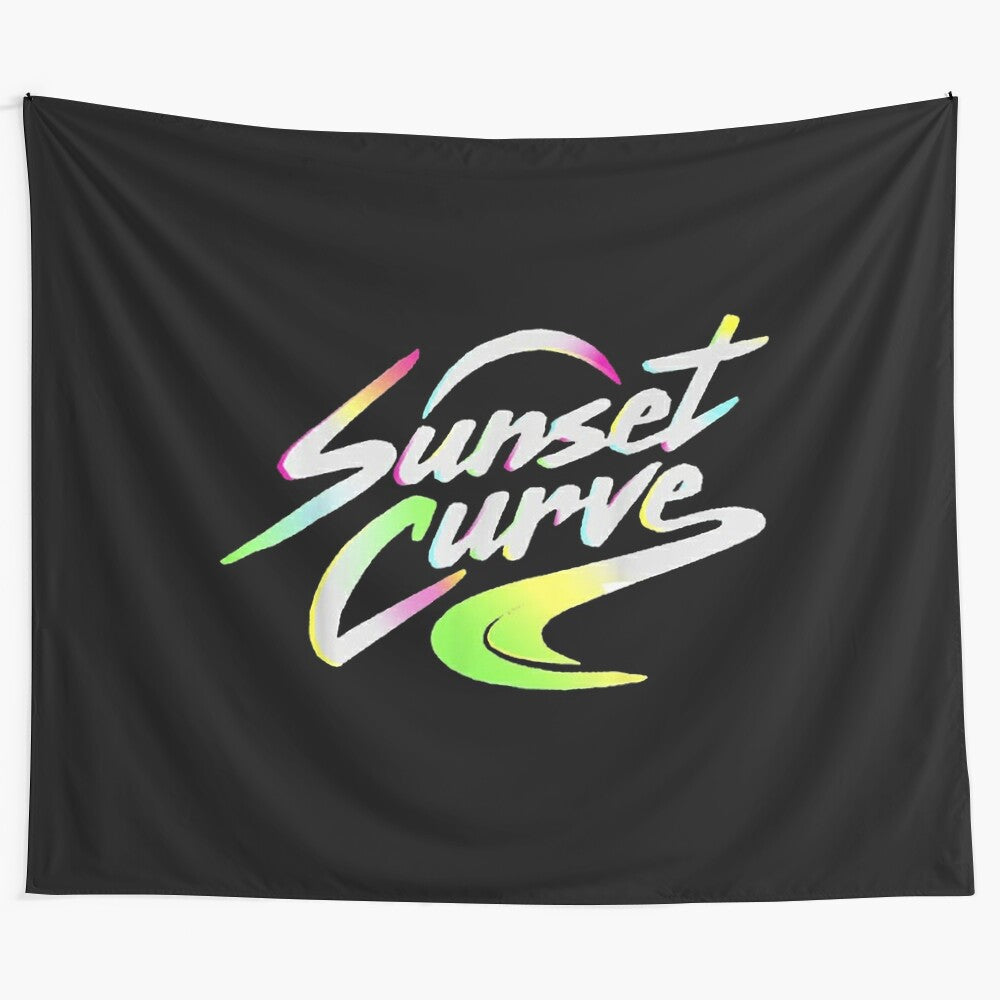 Sunset Curve inspired tapestry featuring vibrant colors and designs for Julie and the Phantoms fans