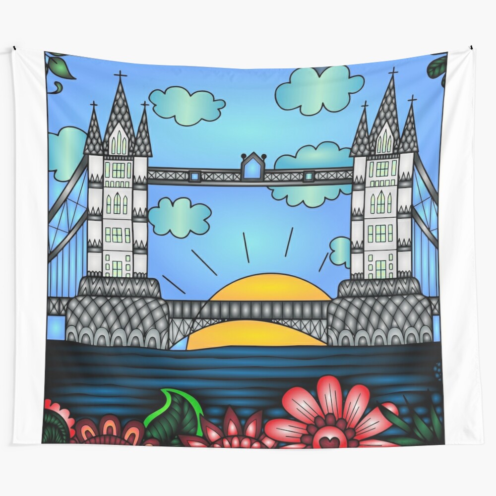 Places 06 Tapestry featuring scenic landscapes and architectural elements