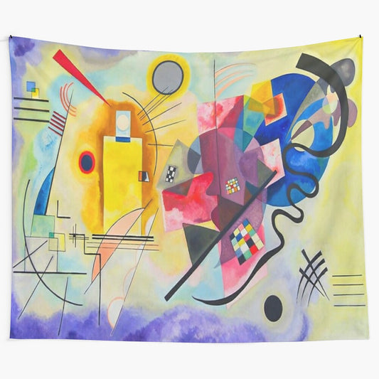 Vibrant abstract tapestry inspired by Wassily Kandinsky's Composition VII