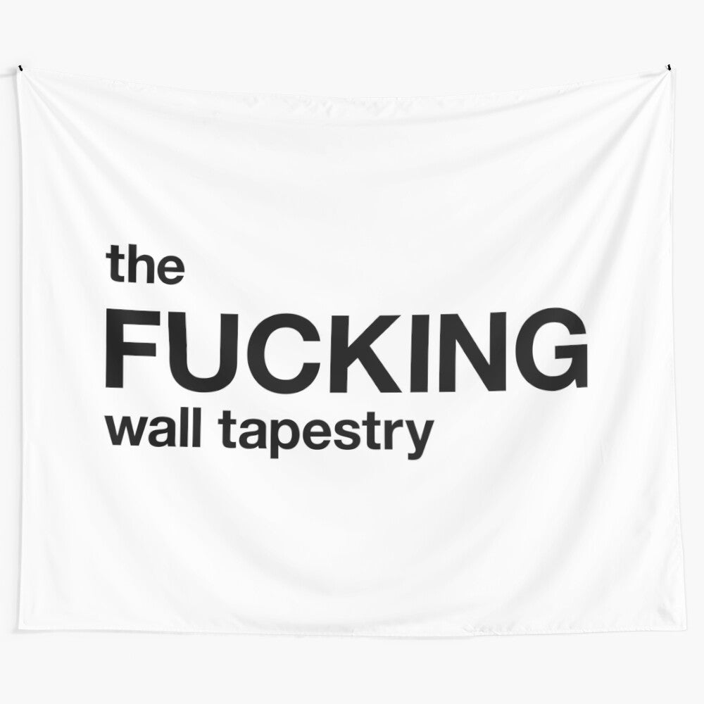 Typographic black and white wall tapestry