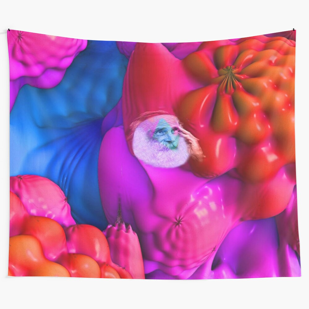 Merlin tapestry featuring a vibrant, abstract fantasy design