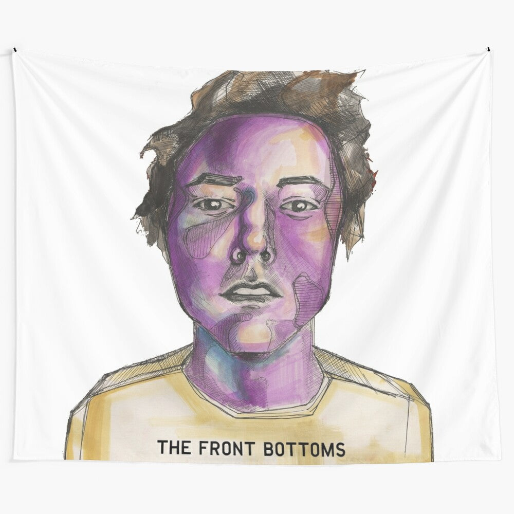 Tapestry with The Front Bottoms band logo and name