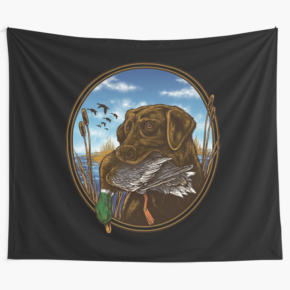 Labrador Retriever with Mallard Duck Hunting Print Tapestry