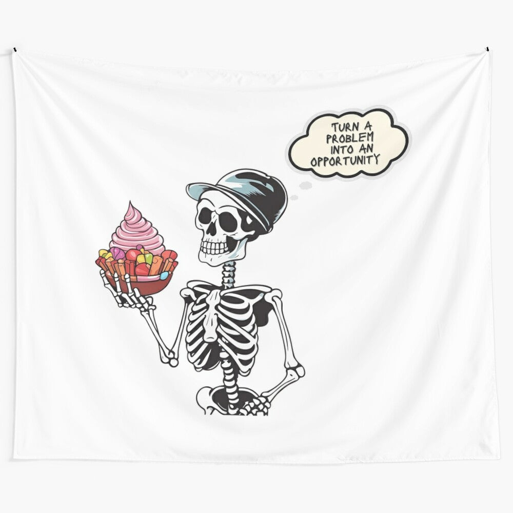 Skeleton Skull Inspirational Tapestry