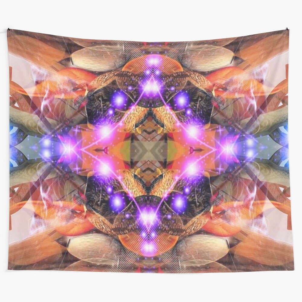 Cosmic alien abstract tapestry featuring a psychedelic galactic design