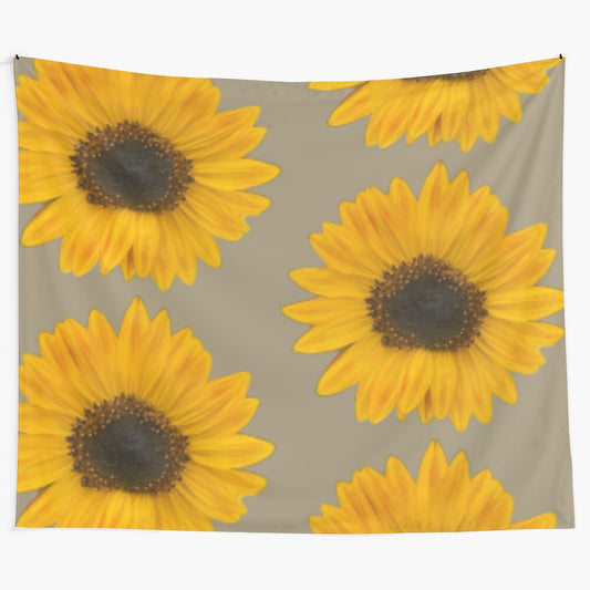 Sunflower tapestry with yellow flowers in a field