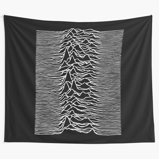 Unknown Pleasures Inspired Tapestry featuring iconic album artwork