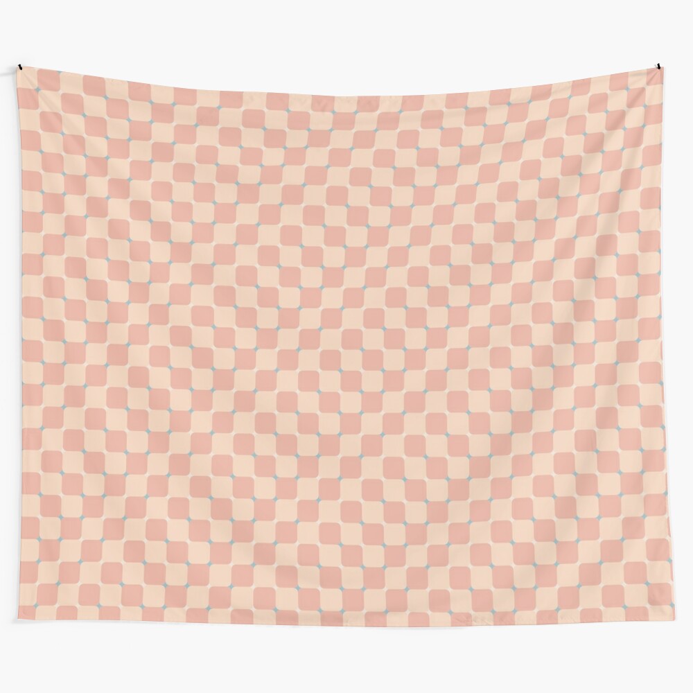 Geometric pattern tapestry with trippy, retro-inspired design