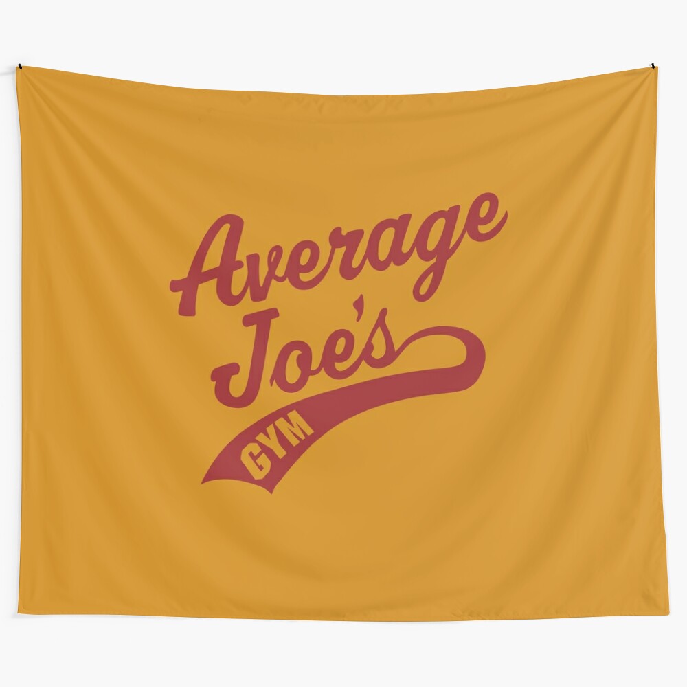 Unofficial "Average Joe" Tapestry featuring dodgeball and gym inspired comedy design