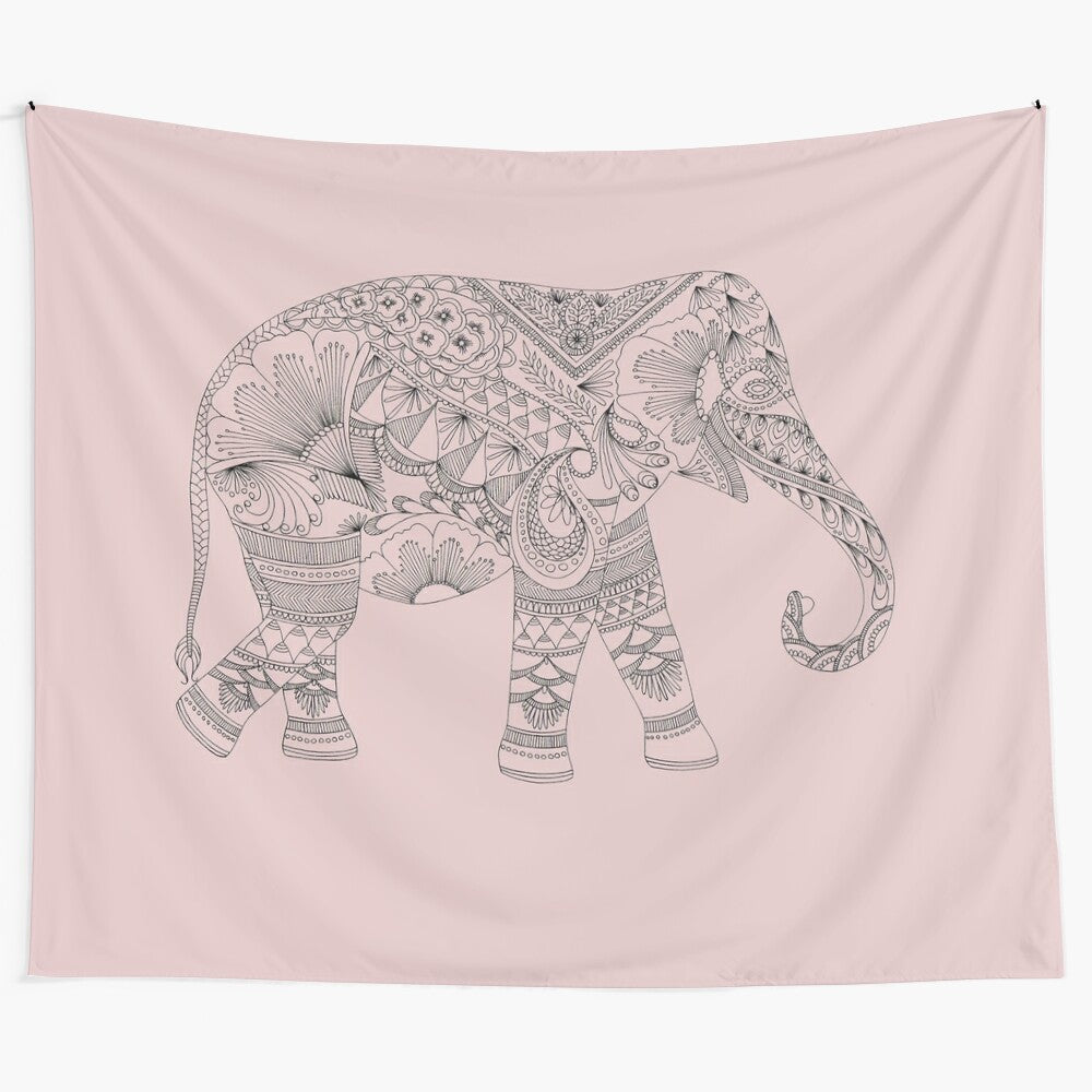 Elegant elephant mandala tapestry for boho home decor