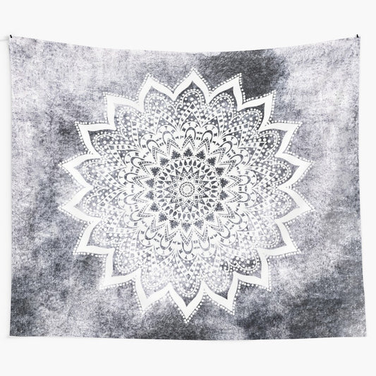 Boho watercolor mandala tapestry wall hanging