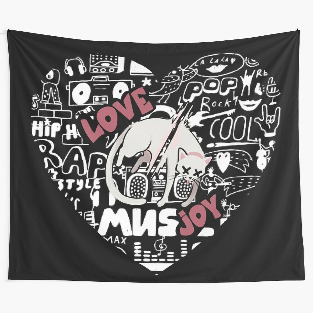 Lovejoy band-inspired doodle tapestry design