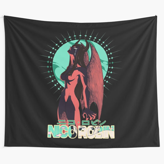 Nico Robin from One Piece anime in a custom tapestry design