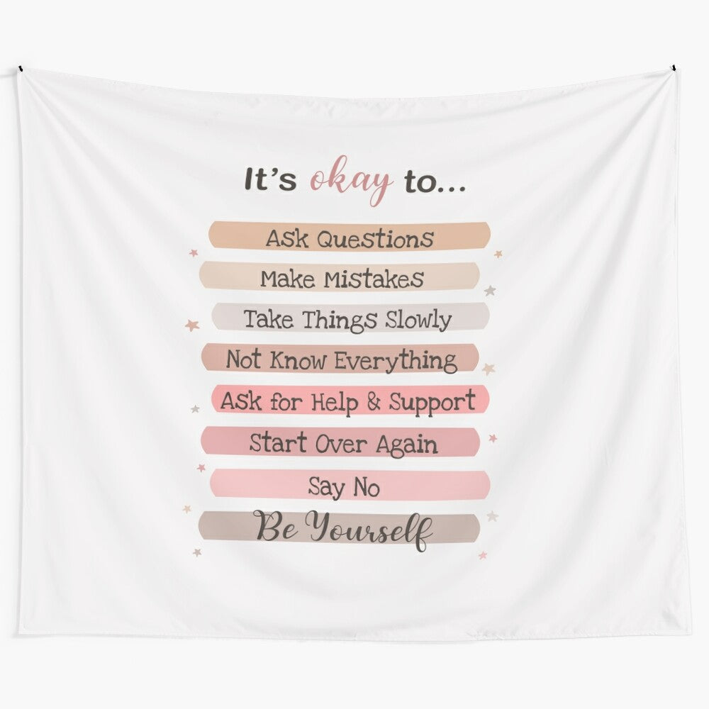 Educational print featuring "It's okay to be yourself" message, supporting self-love and acceptance for children